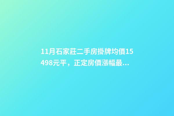 11月石家莊二手房掛牌均價15498元/平，正定房價漲幅最大！